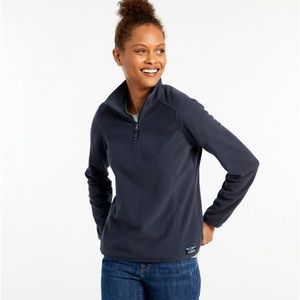 LL Bean Soft brushed fitness fleece pullover, quarter zip